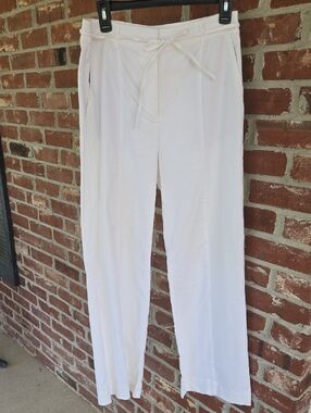 LOFT White Linen Blend Pants